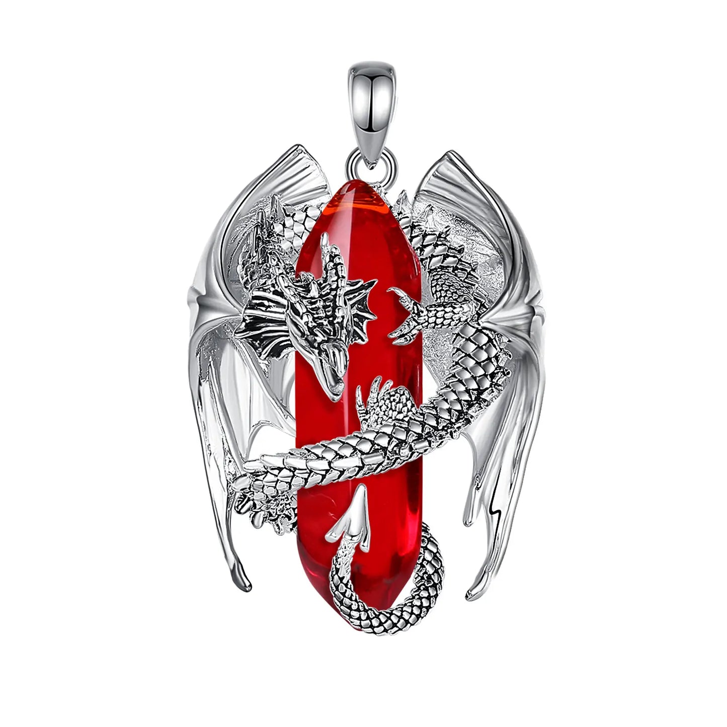 Eudora Dragon Twining Sechseckige Natürliche Karneol Prismatische Halskette Punk Heilstein Anhänger Edlen Schmuck für Frauen Mann Geschenk