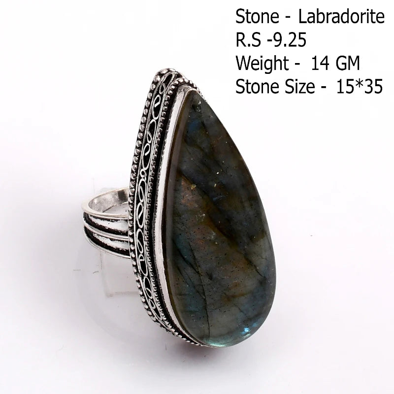 Echter Labradorit Ring Damen Schmuck Geschenk