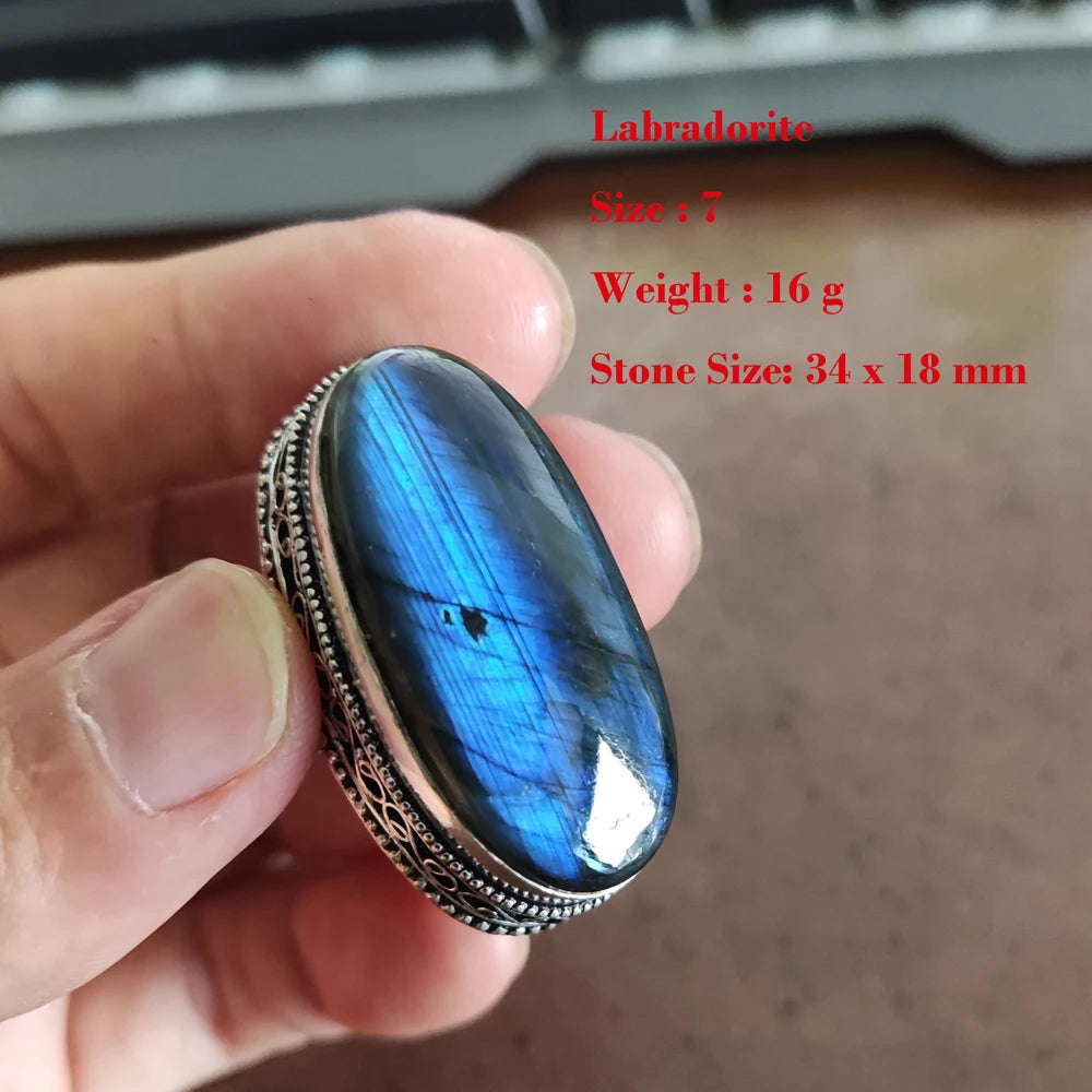 Echter Labradorit Ring Damen Schmuck Geschenk
