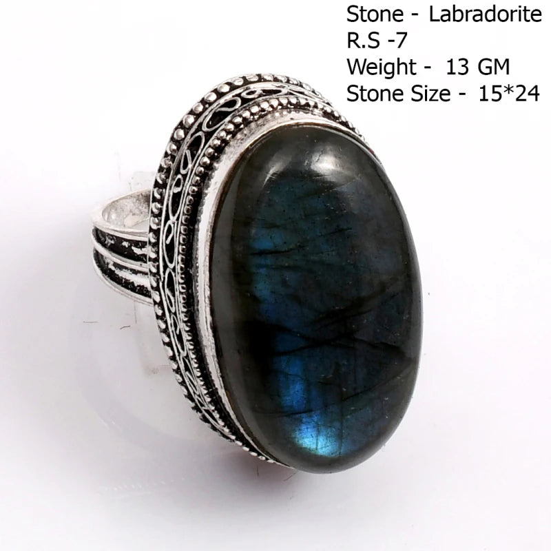 Echter Labradorit Ring Damen Schmuck Geschenk