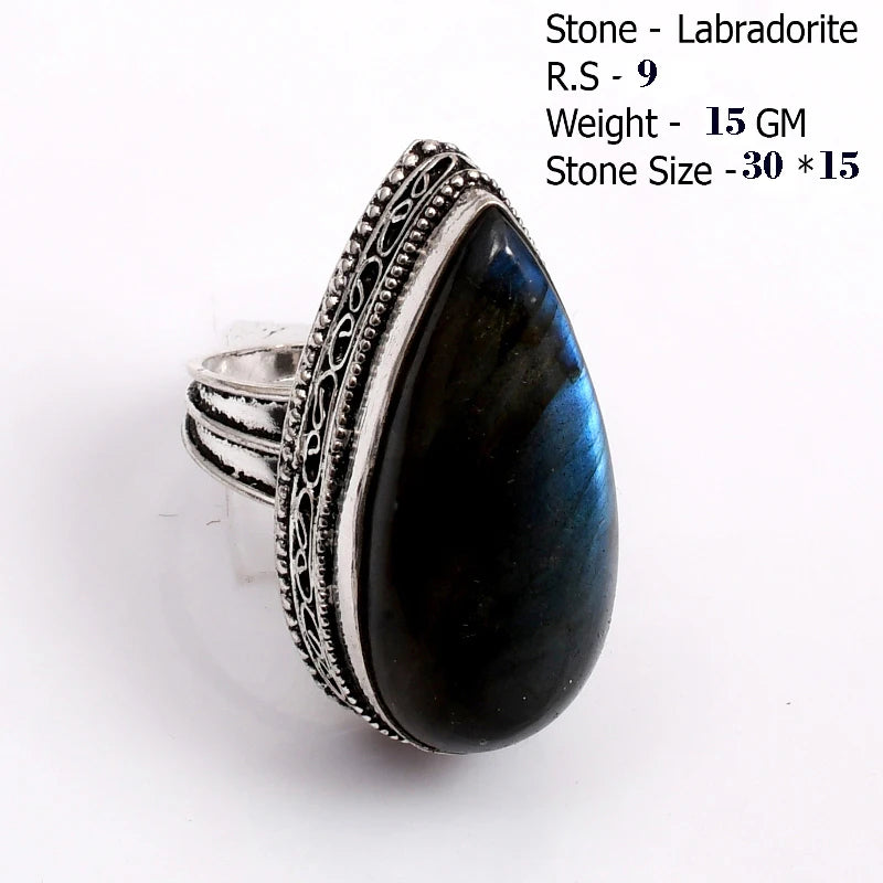 Echter Labradorit Ring Damen Schmuck Geschenk