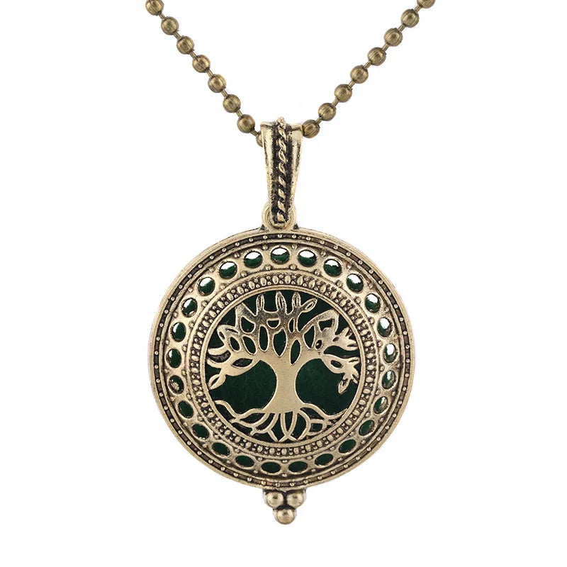 Neue Aroma Kaleidoskop Retro Halskette Antike Medaillon Anhänger Magnetische Parfüm Ätherisches Öl Diffusor Medaillon Aromatherapie Schmuck