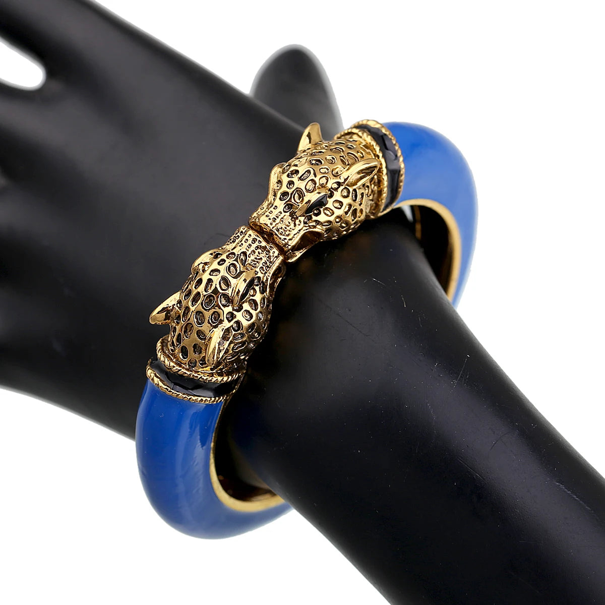 All Seasons Damen-Manschettenarmband für Party, antik vergoldet, Tier-Emaille, Leopardenkopf, Vintage-Armband, trendiger Schmuck