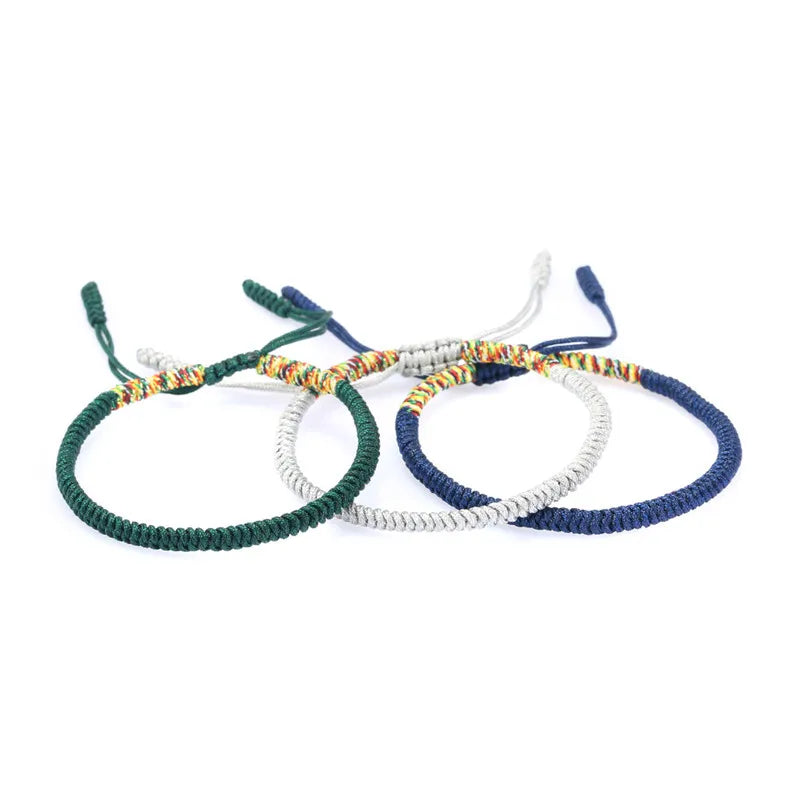 Mehrfarbiges Fadenarmband, tibetischer Buddhismus, Liebe, Glücksbringer, tibetische Armbänder und Armreifen für Damen und Herren, handgefertigtes Knotenseil