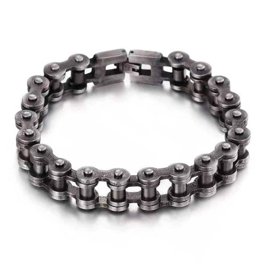 Retro Schwere Bürste Edelstahl Motorrad Kette Armband 11/13 MM Breite Herren Frauen Bike Biker Armbänder Hip-Hop Schmuck 19-23 cm