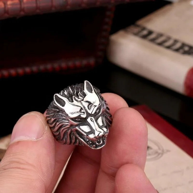 2025 Vintage Wolf Kopf Ringe Für Männer Schmuck Zubehör Punk Edelstahl Rock Biker Ringe Großhandel