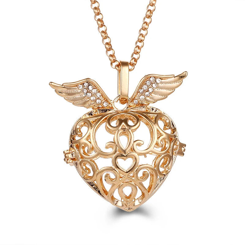2020 beliebte Multi-Stile hohle Vintage-Halskette Schmuck Musik Ball Schwangerschaft Glocke Halskette Aroma ätherisches Öl Medaillon Anhänger