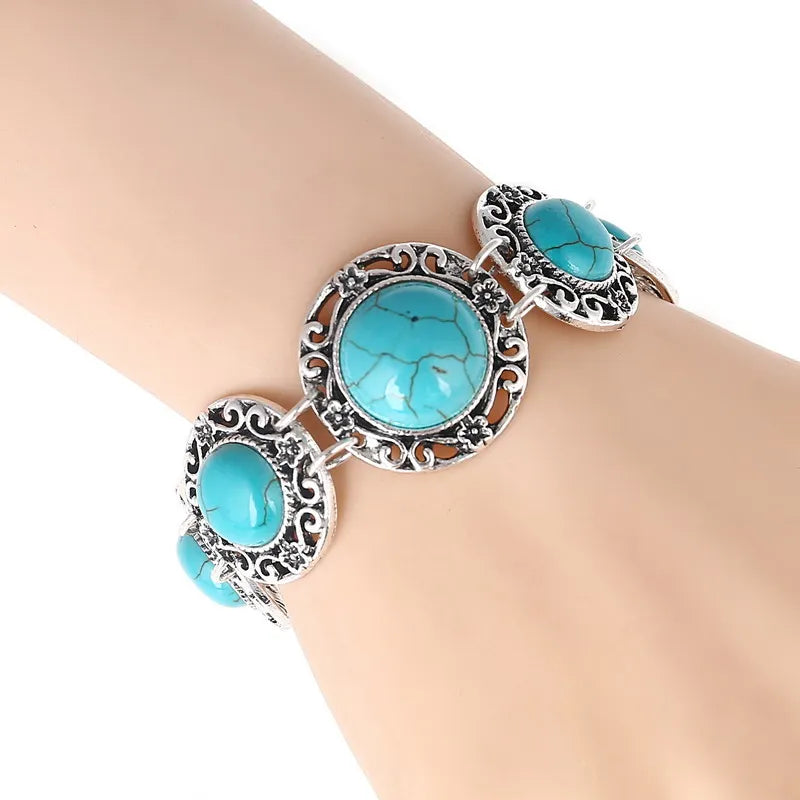 LOVBEAFAS Mode Ethnische Böhmische Armbänder & Armreifen Für Frauen Rot Blau Stein Vintage Strand Boho Einstellbare Armbänder Schmuck