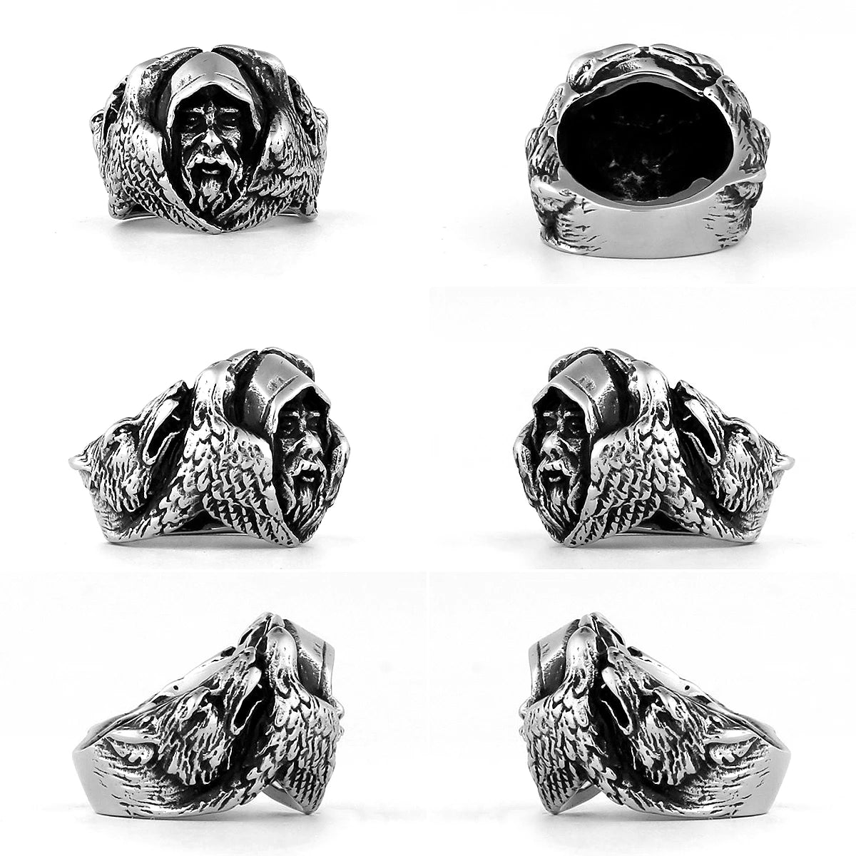 Nordic Viking Edelstahl Ring Anker Kompass Baum des Lebens Viking Rune Wolf Männer und Frauen Ring Schmuck Fabrik Großhandel