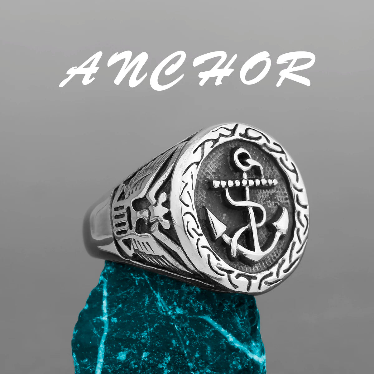 Nordic Viking Edelstahl Ring Anker Kompass Baum des Lebens Viking Rune Wolf Männer und Frauen Ring Schmuck Fabrik Großhandel