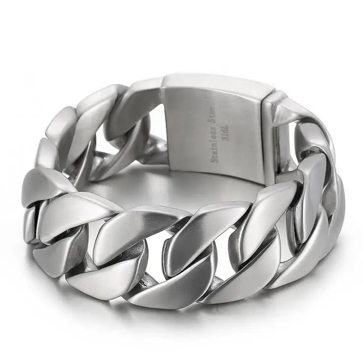 20/26/31MM 316L Edelstahl Curb Kubanisches Armband Riesige Schwere Silber Farbe Ton Schmuck Herren Frauen Biker Bike Kette Armbänder