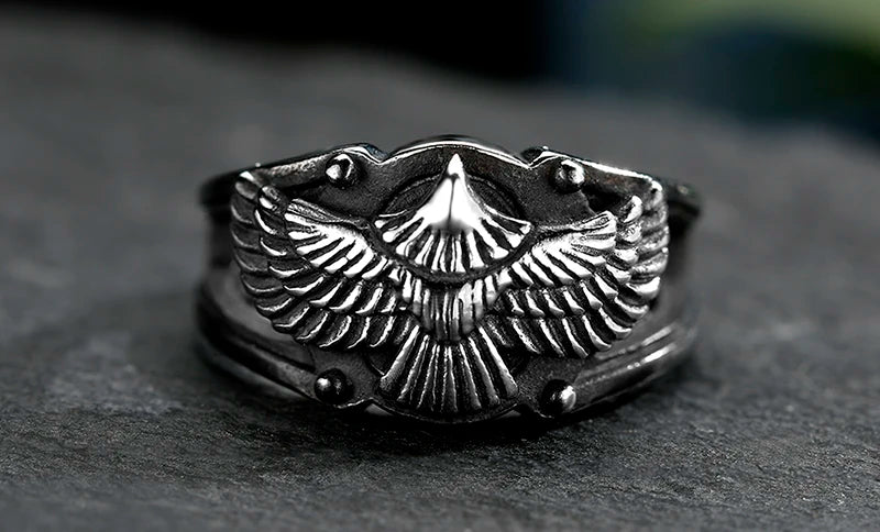 Edelstahl Männer Tier Ringe Fliegenden Adler Punk Rock Persönlichkeit für Männliche Freund Schmuck Kreativität Geschenk Anel Großhandel