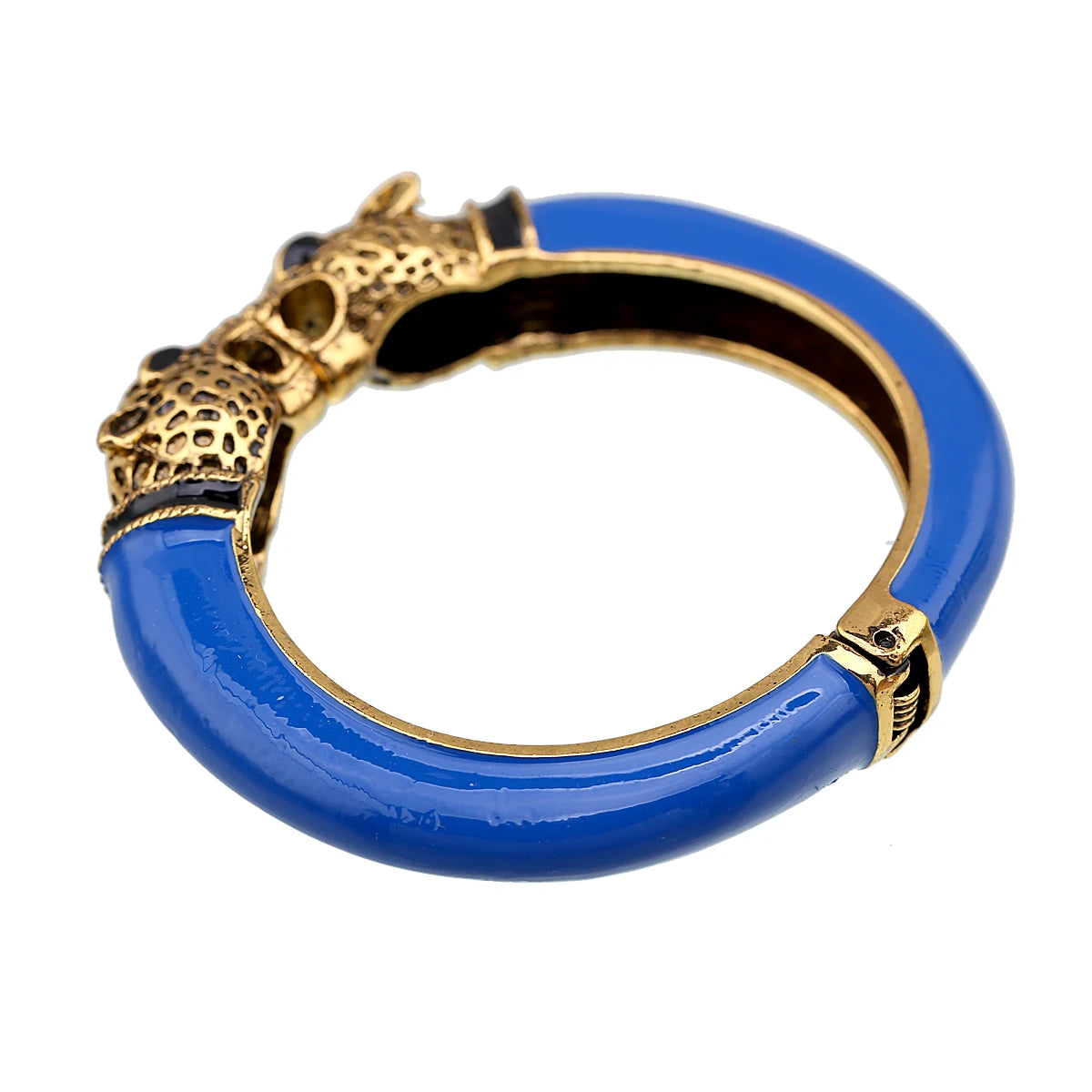 All Seasons Damen-Manschettenarmband für Party, antik vergoldet, Tier-Emaille, Leopardenkopf, Vintage-Armband, trendiger Schmuck