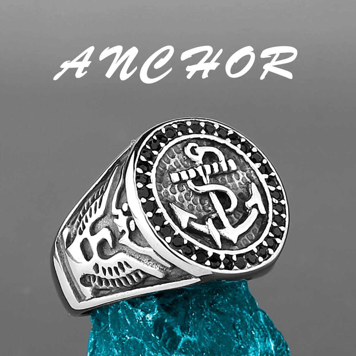 Nordic Viking Edelstahl Ring Anker Kompass Baum des Lebens Viking Rune Wolf Männer und Frauen Ring Schmuck Fabrik Großhandel