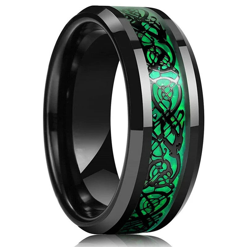Moderne 8mm Schwarz Titan stahl Ringe für Männer Frauen Nut Facetten Edelstahl Männer Ring Hochzeit Band schmuck Großhandel