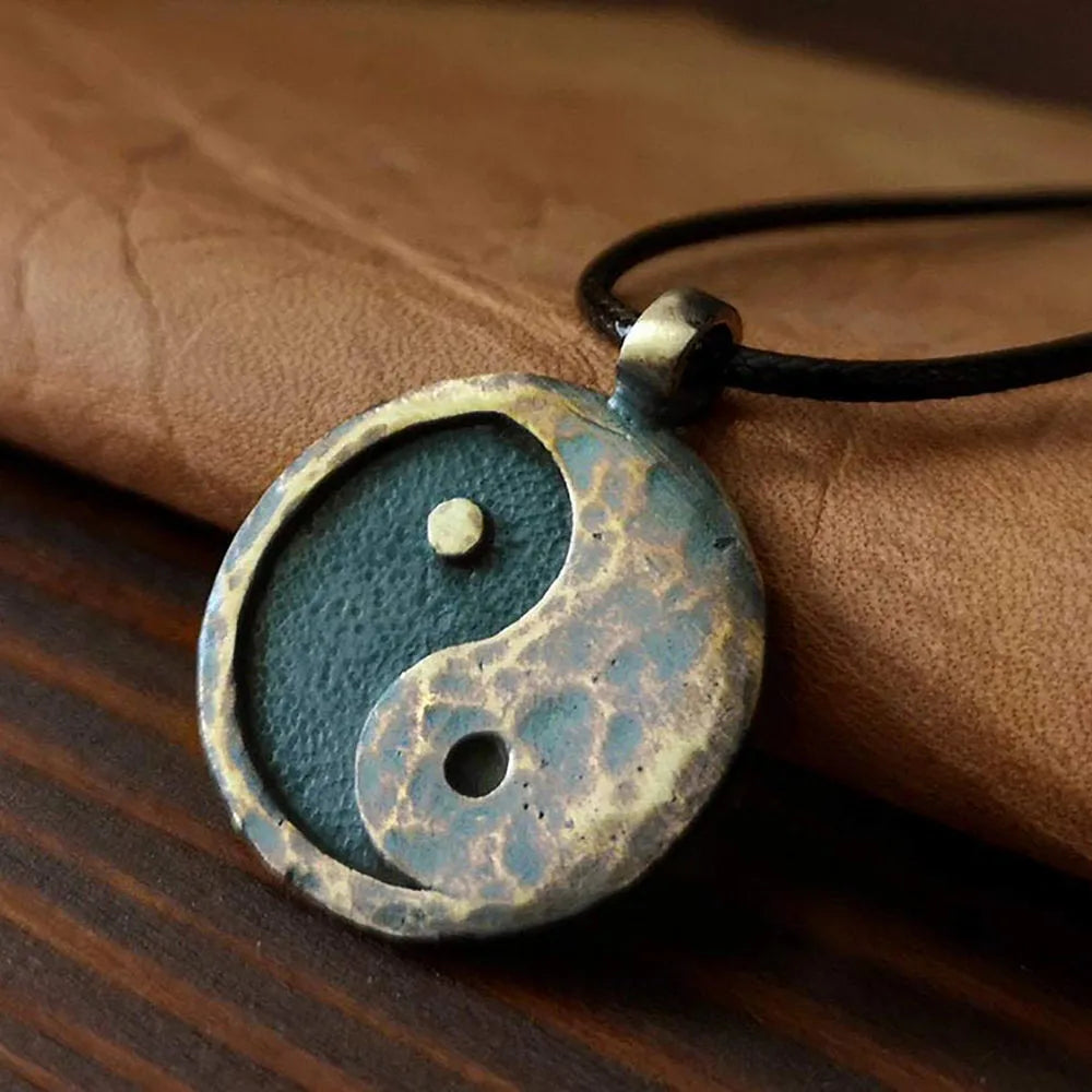 Vintage Taichi Symbol Yin Yang Halskette für Männer Antike aussehende hochwertige Anhänger handgemachte Halsketten Schmuck Geburtstagsgeschenk