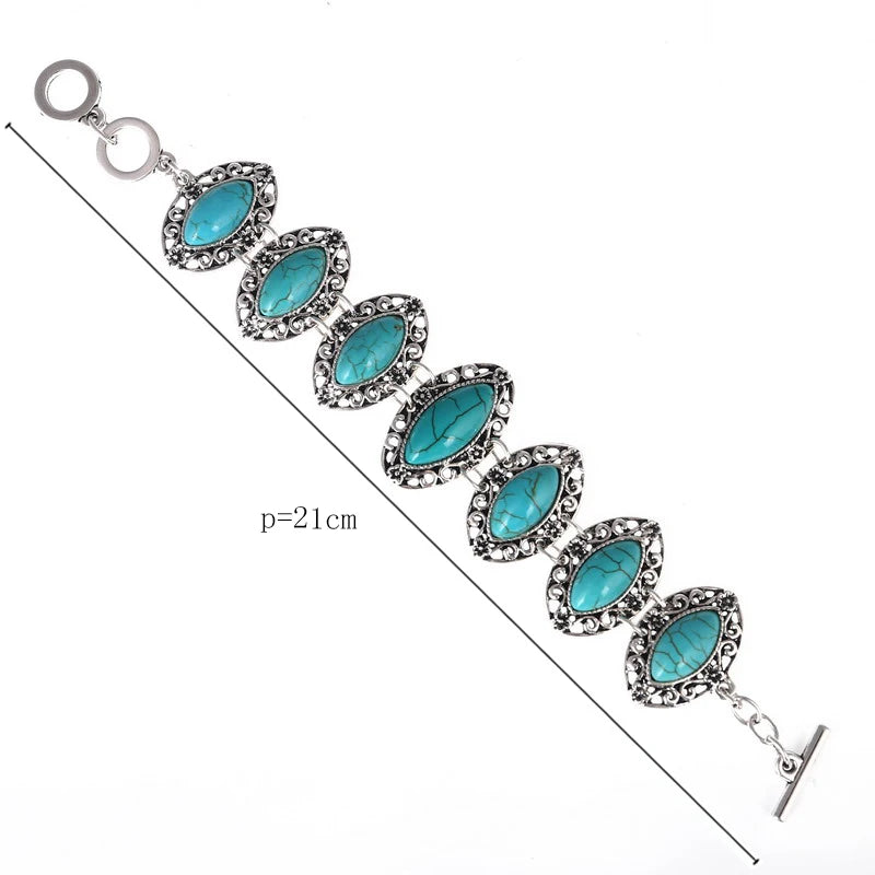 LOVBEAFAS Mode Ethnische Böhmische Armbänder & Armreifen Für Frauen Rot Blau Stein Vintage Strand Boho Einstellbare Armbänder Schmuck