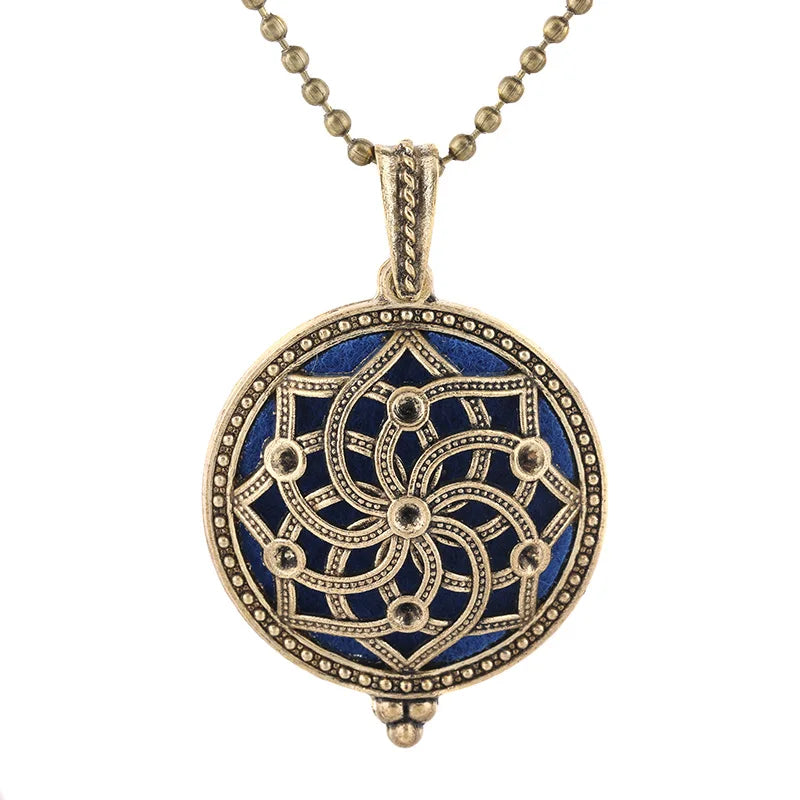 Neue Aroma Kaleidoskop Retro Halskette Antike Medaillon Anhänger Magnetische Parfüm Ätherisches Öl Diffusor Medaillon Aromatherapie Schmuck