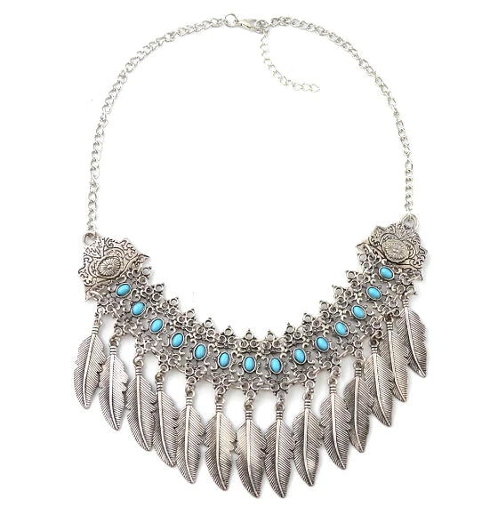 Afghanische Vintage Silber Farbe Legierung Halsketten Perlen Geometrische Form Münze Quaste Anhänger Klobige Halsketten für Boho Gypsy Türkisch