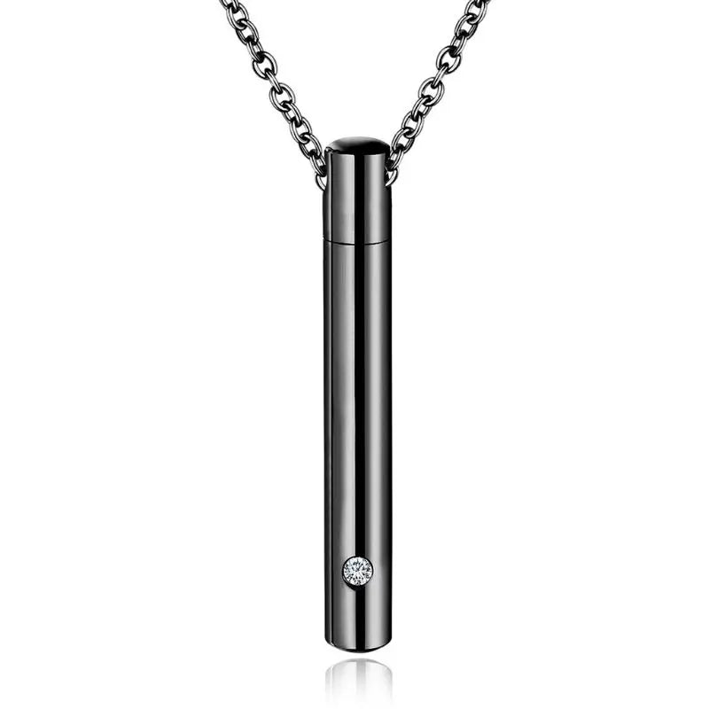 Zylinder Pet Urnen Halskette Edelstahl Katze Hund Asche Memorial Container Halter Schmuck Memorial Andenken Pendantat