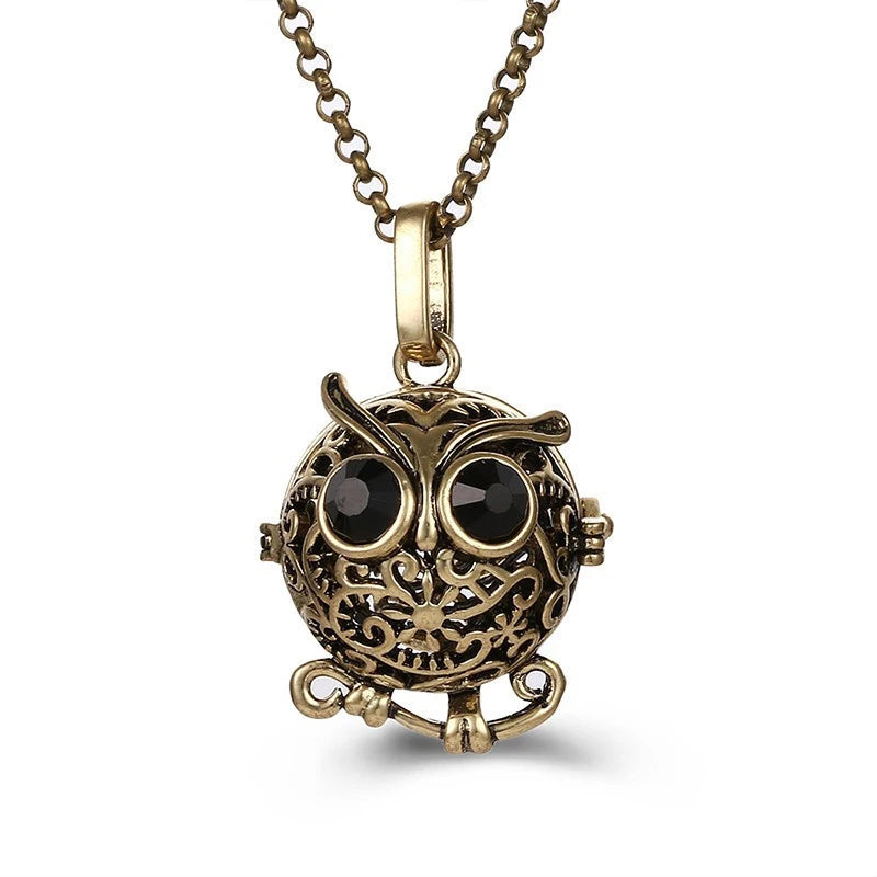 2020 beliebte Multi-Stile hohle Vintage-Halskette Schmuck Musik Ball Schwangerschaft Glocke Halskette Aroma ätherisches Öl Medaillon Anhänger
