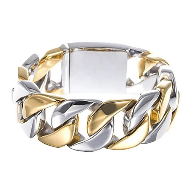 20/26/31MM 316L Edelstahl Curb Kubanisches Armband Riesige Schwere Silber Farbe Ton Schmuck Herren Frauen Biker Bike Kette Armbänder
