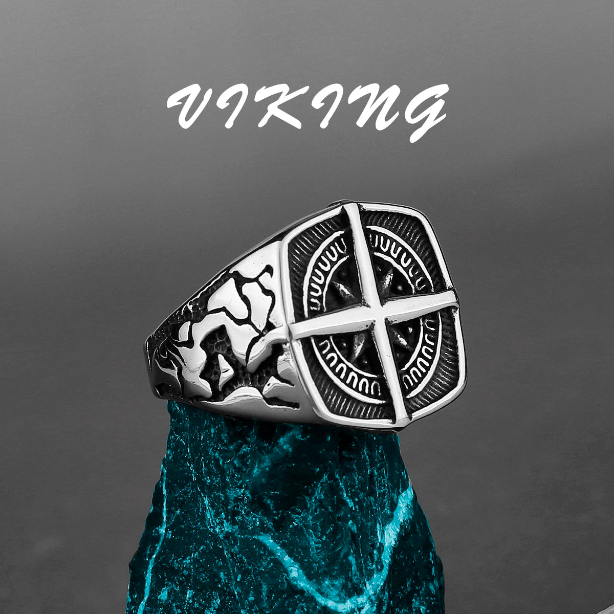 Nordic Viking Edelstahl Ring Anker Kompass Baum des Lebens Viking Rune Wolf Männer und Frauen Ring Schmuck Fabrik Großhandel