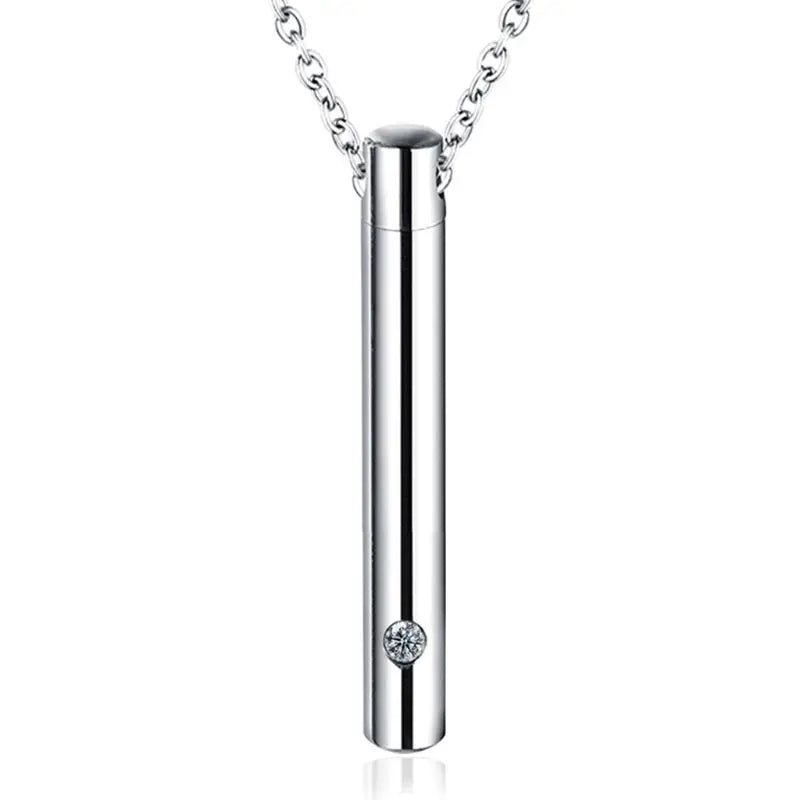 Zylinder Pet Urnen Halskette Edelstahl Katze Hund Asche Memorial Container Halter Schmuck Memorial Andenken Pendantat