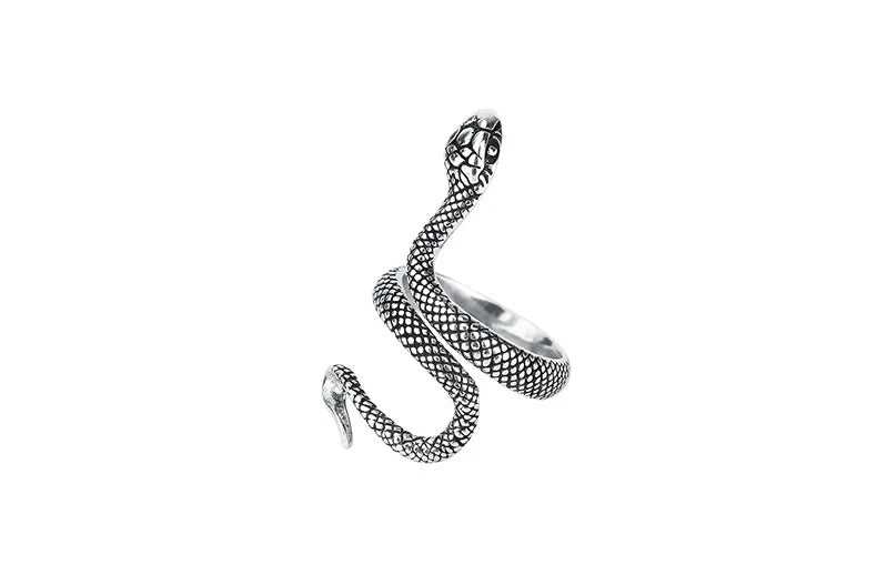 Retro Thai Silber Wicklung Schlangenform 925 Sterling Silber Schmuck Persönlichkeit Dominierendes Tier Exquisite Öffnungsringe R295