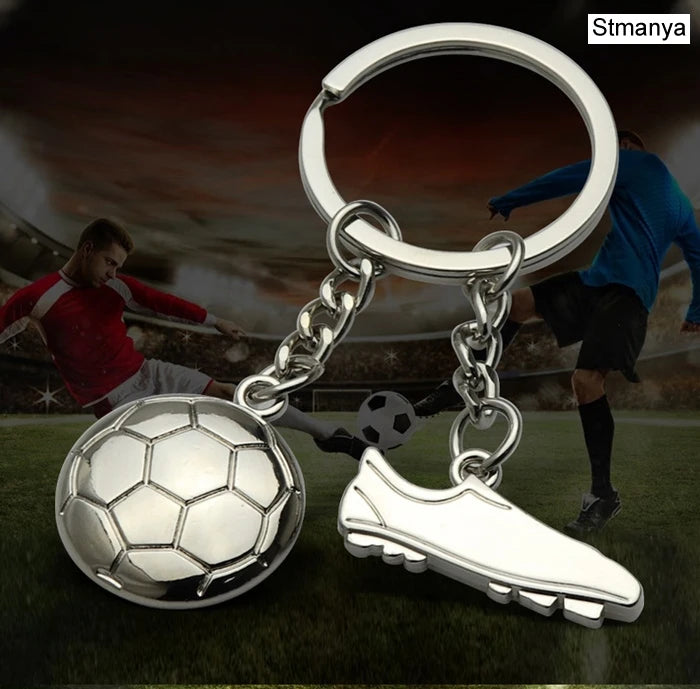 Mode Fußball Metall Schlüsselanhänger Männer Geschenk Schlüsselanhänger Fußballschuhe und Fußball Auto Schlüsselanhänger Geschenk Party Schlüsselanhänger Schmuck