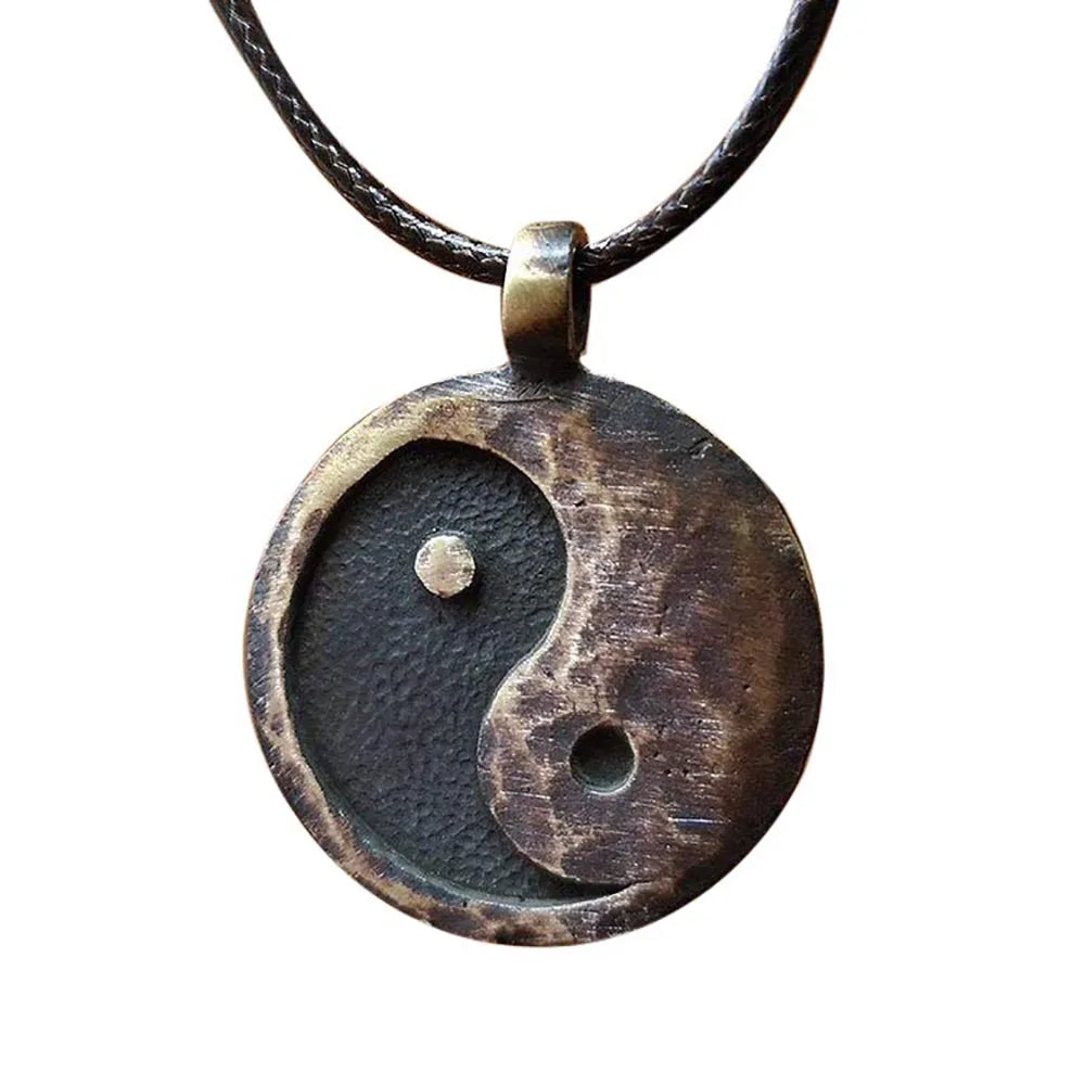Vintage Taichi Symbol Yin Yang Halskette für Männer Antike aussehende hochwertige Anhänger handgemachte Halsketten Schmuck Geburtstagsgeschenk