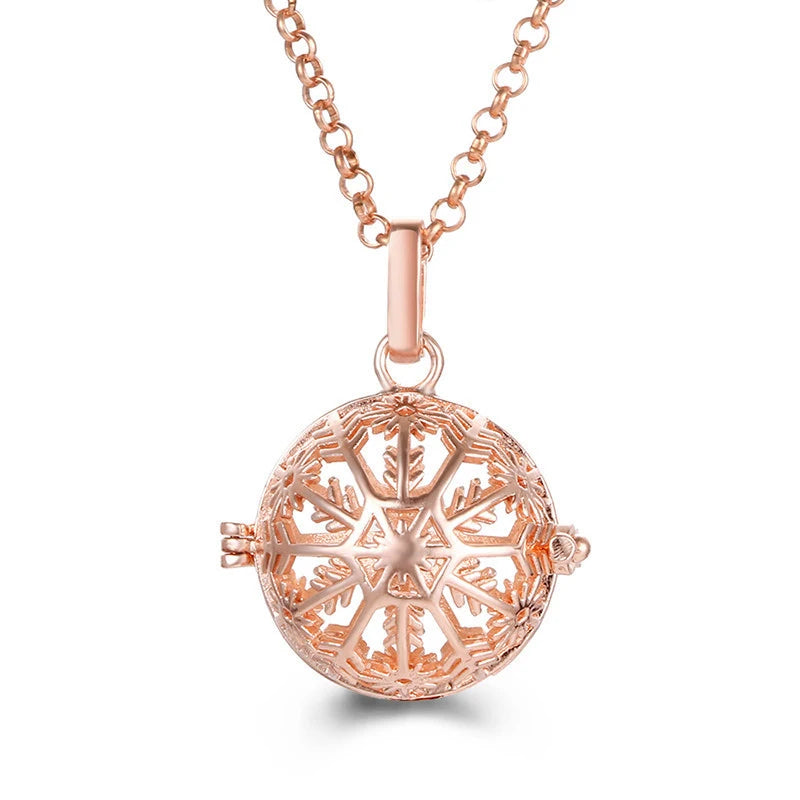 2020 beliebte Multi-Stile hohle Vintage-Halskette Schmuck Musik Ball Schwangerschaft Glocke Halskette Aroma ätherisches Öl Medaillon Anhänger
