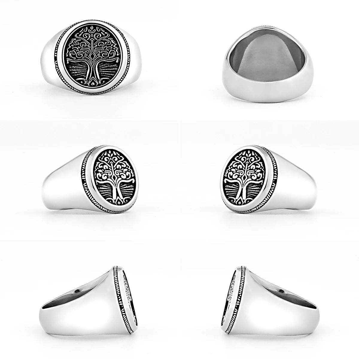 Nordic Viking Edelstahl Ring Anker Kompass Baum des Lebens Viking Rune Wolf Männer und Frauen Ring Schmuck Fabrik Großhandel