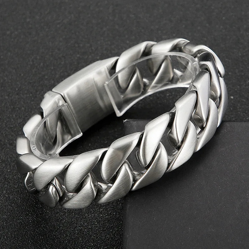 20/26/31MM 316L Edelstahl Curb Kubanisches Armband Riesige Schwere Silber Farbe Ton Schmuck Herren Frauen Biker Bike Kette Armbänder