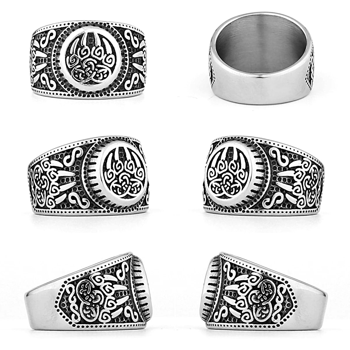 Nordic Viking Edelstahl Ring Anker Kompass Baum des Lebens Viking Rune Wolf Männer und Frauen Ring Schmuck Fabrik Großhandel