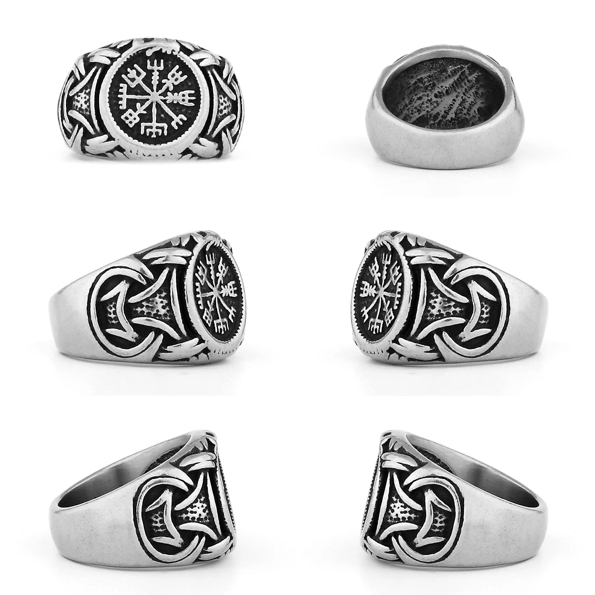 Nordic Viking Edelstahl Ring Anker Kompass Baum des Lebens Viking Rune Wolf Männer und Frauen Ring Schmuck Fabrik Großhandel