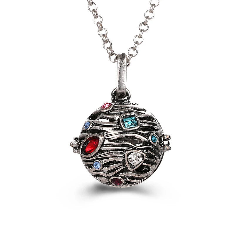 2020 beliebte Multi-Stile hohle Vintage-Halskette Schmuck Musik Ball Schwangerschaft Glocke Halskette Aroma ätherisches Öl Medaillon Anhänger