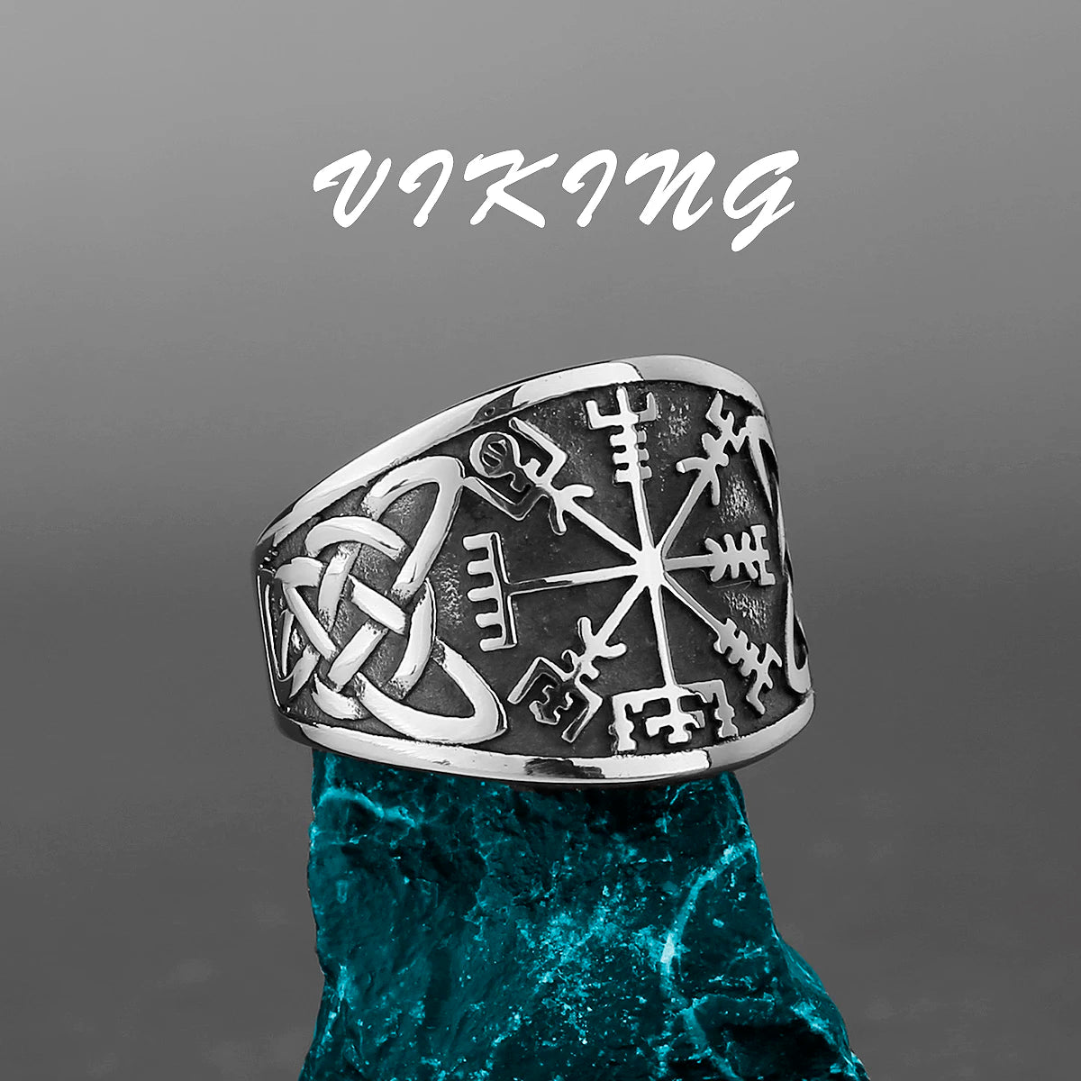 Nordic Viking Edelstahl Ring Anker Kompass Baum des Lebens Viking Rune Wolf Männer und Frauen Ring Schmuck Fabrik Großhandel