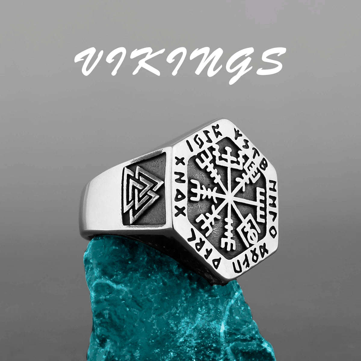 Nordic Viking Edelstahl Ring Anker Kompass Baum des Lebens Viking Rune Wolf Männer und Frauen Ring Schmuck Fabrik Großhandel