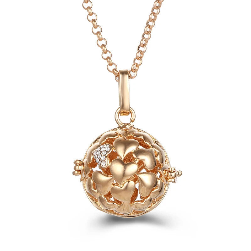 2020 beliebte Multi-Stile hohle Vintage-Halskette Schmuck Musik Ball Schwangerschaft Glocke Halskette Aroma ätherisches Öl Medaillon Anhänger