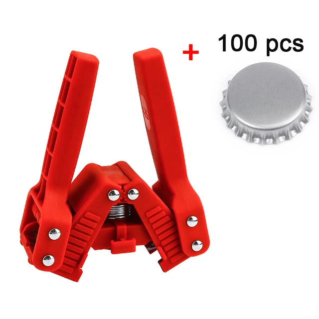 Manueller Flaschen verschluss 100 Kronen kappen Kit Homebrew Crown Capper 3 verschiedene Farben 26 mm Kronkorken Flaschen versch ließ maschine