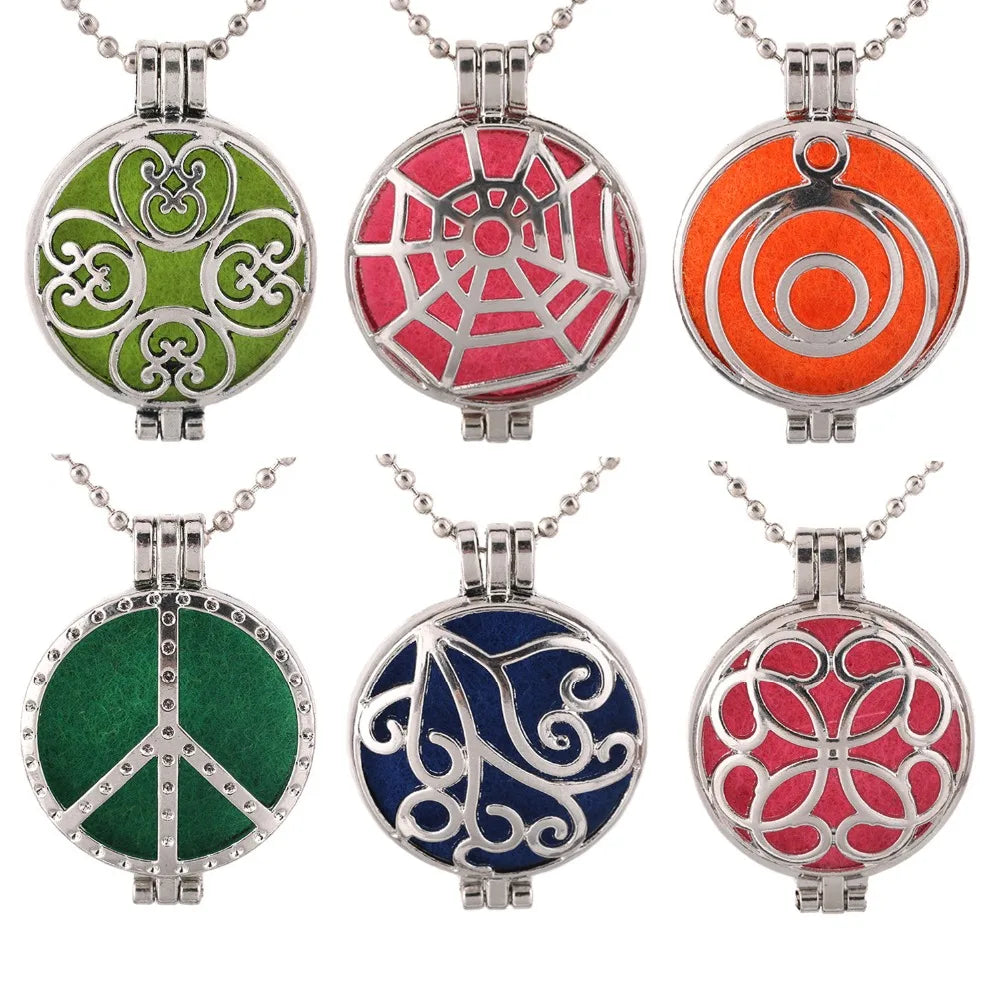 Neue Aroma Kaleidoskop Retro Halskette Antike Medaillon Anhänger Magnetische Parfüm Ätherisches Öl Diffusor Medaillon Aromatherapie Schmuck
