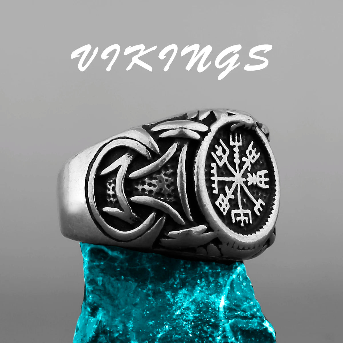 Nordic Viking Edelstahl Ring Anker Kompass Baum des Lebens Viking Rune Wolf Männer und Frauen Ring Schmuck Fabrik Großhandel