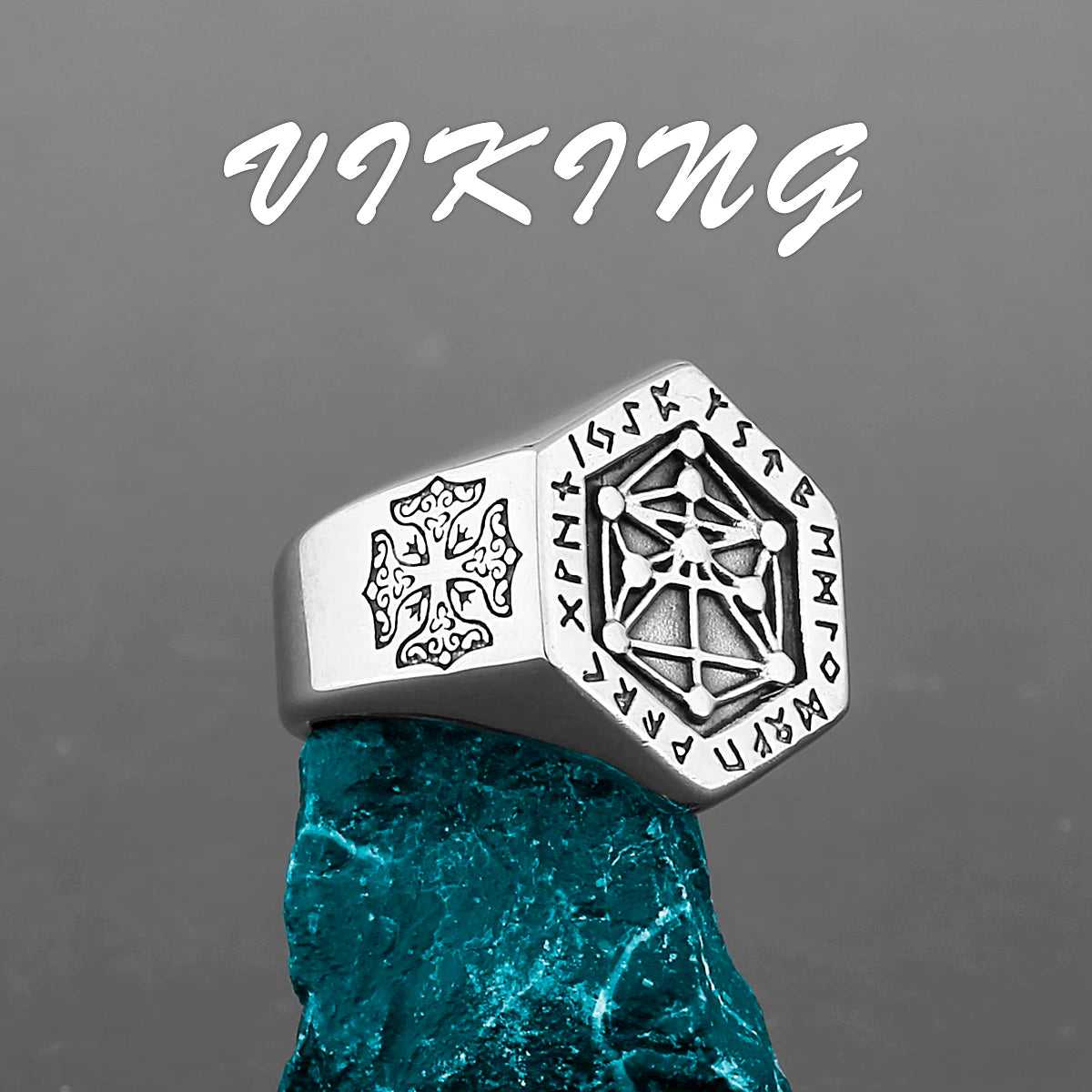 Nordic Viking Edelstahl Ring Anker Kompass Baum des Lebens Viking Rune Wolf Männer und Frauen Ring Schmuck Fabrik Großhandel