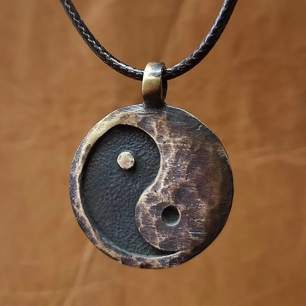 Vintage Taichi Symbol Yin Yang Halskette für Männer Antike aussehende hochwertige Anhänger handgemachte Halsketten Schmuck Geburtstagsgeschenk