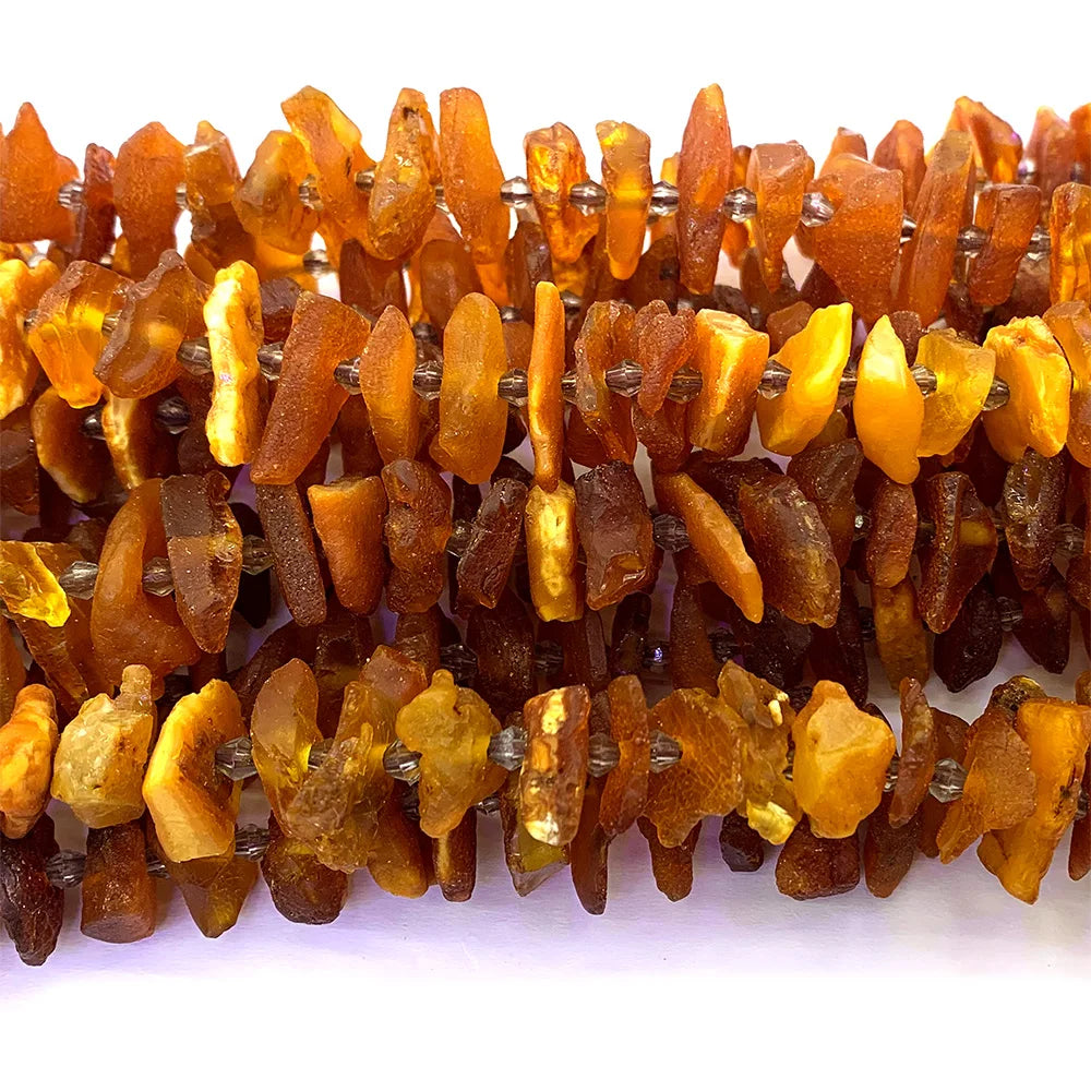 Veemake Orange Bernstein natürliche Edelsteine DIY rohes Mineral Nugget freie Form lose raue matte Perlen Schmuck Design machen 07345