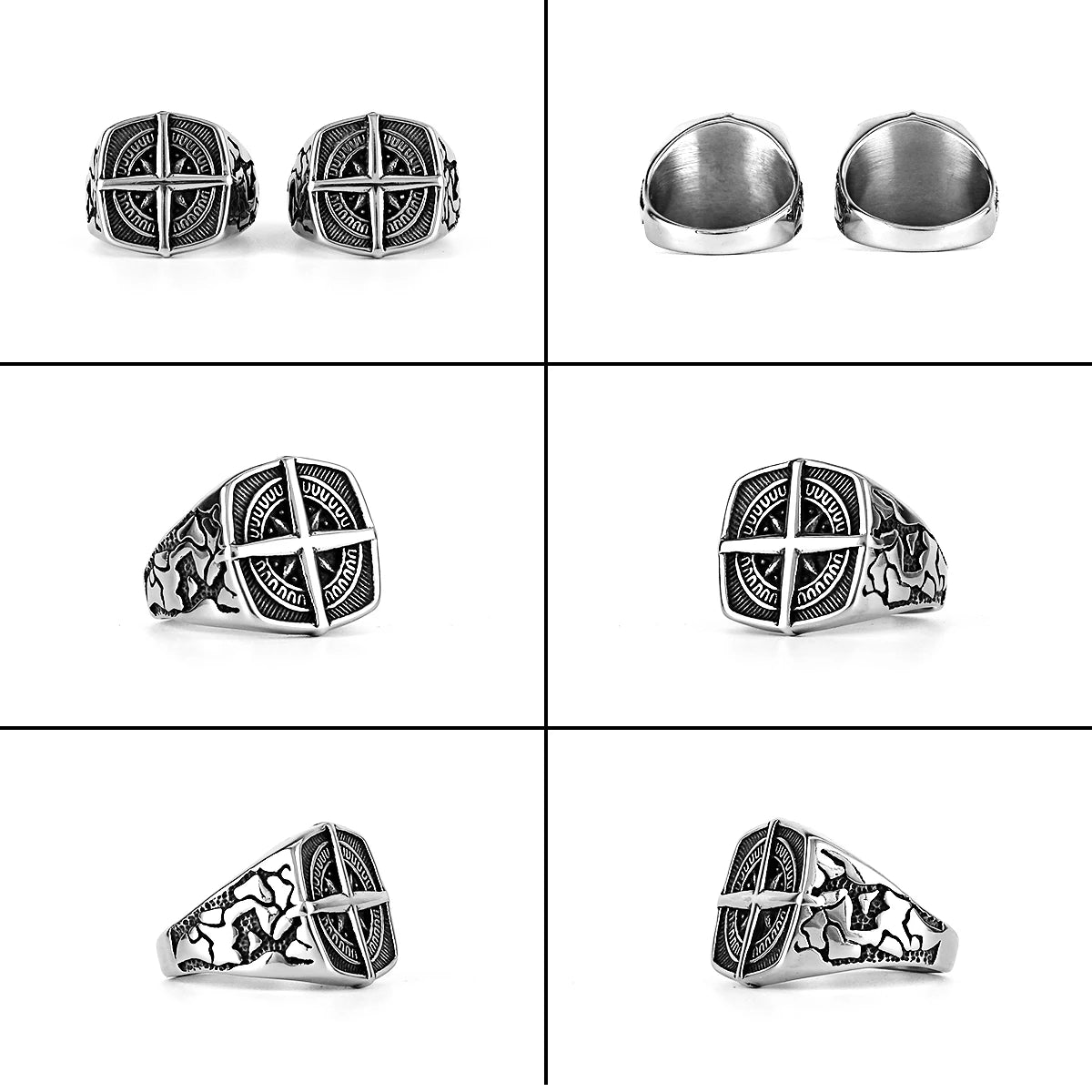 Nordic Viking Edelstahl Ring Anker Kompass Baum des Lebens Viking Rune Wolf Männer und Frauen Ring Schmuck Fabrik Großhandel