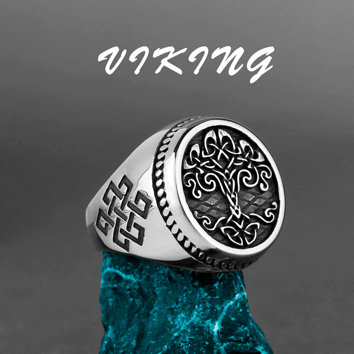 Nordic Viking Edelstahl Ring Anker Kompass Baum des Lebens Viking Rune Wolf Männer und Frauen Ring Schmuck Fabrik Großhandel