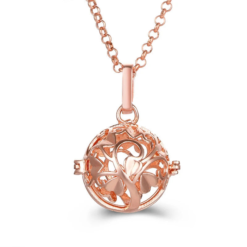 2020 beliebte Multi-Stile hohle Vintage-Halskette Schmuck Musik Ball Schwangerschaft Glocke Halskette Aroma ätherisches Öl Medaillon Anhänger