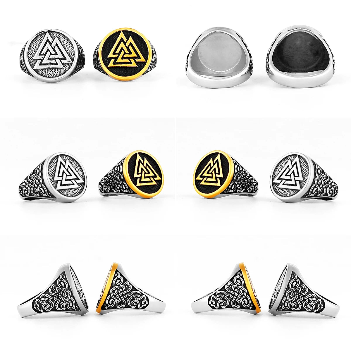 Nordic Viking Edelstahl Ring Anker Kompass Baum des Lebens Viking Rune Wolf Männer und Frauen Ring Schmuck Fabrik Großhandel